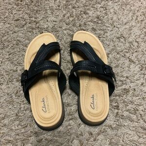 Black Clark’s sandals